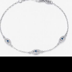 Antian Accessories™ Evil Eye Bracelet White Gold & Silver Plated